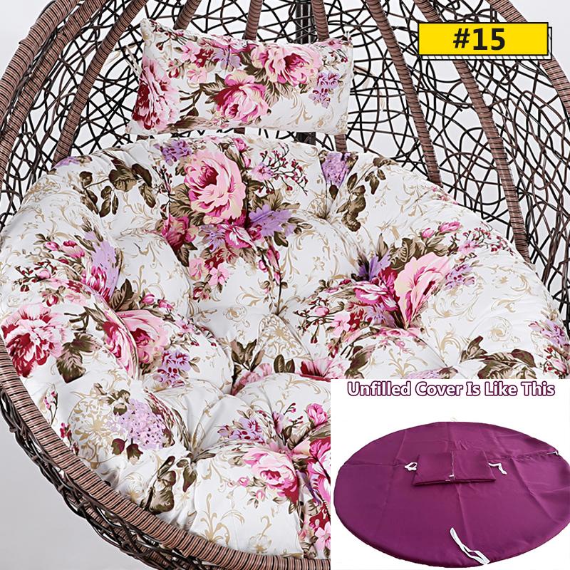Hanging Swing S/L Unfilled or Filled Egg Basket Seat Chair Cushion Cover (NO Chair)Papasan Round Detachable Pillow Home Patio