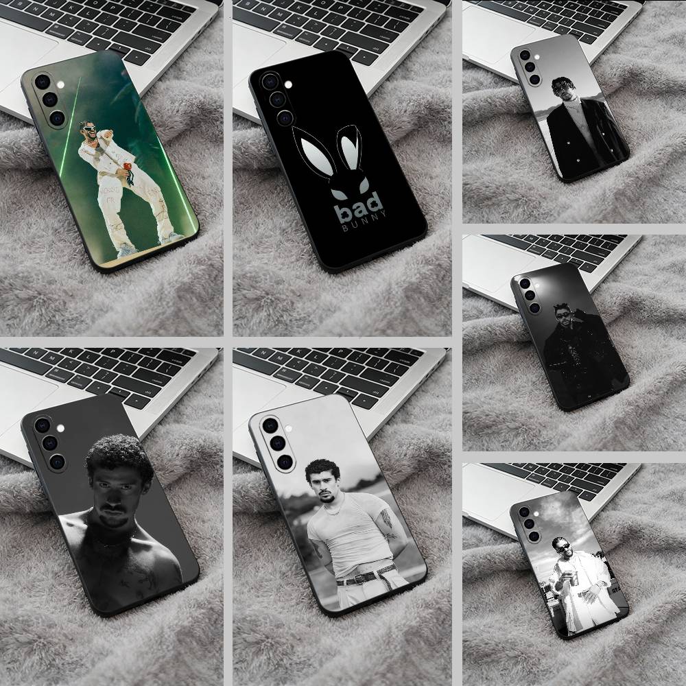 B-B-Bad -Bunny Phone Case For Samsung Galaxy A73,A71 A72,A70,A53,A52,A51,Soft Silicone Black Cover
