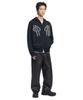 Nomanual Nm Skull Hand Cowichan Hooded Zip-Up - Black