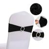 LMETJMA 10 Pcs Spandex Chair Sashes Premium Stretch Bows With Buckle Slider Universal Elastic Bands for Wedding Party Banquet