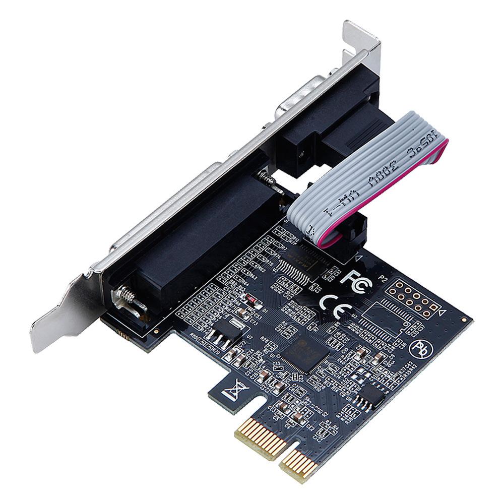 TXB075 PCI-E 1X Parallel + 1 Serial COM Port RS232 Adapter To 9-Pin Expansion Xard AX99100-PCIe