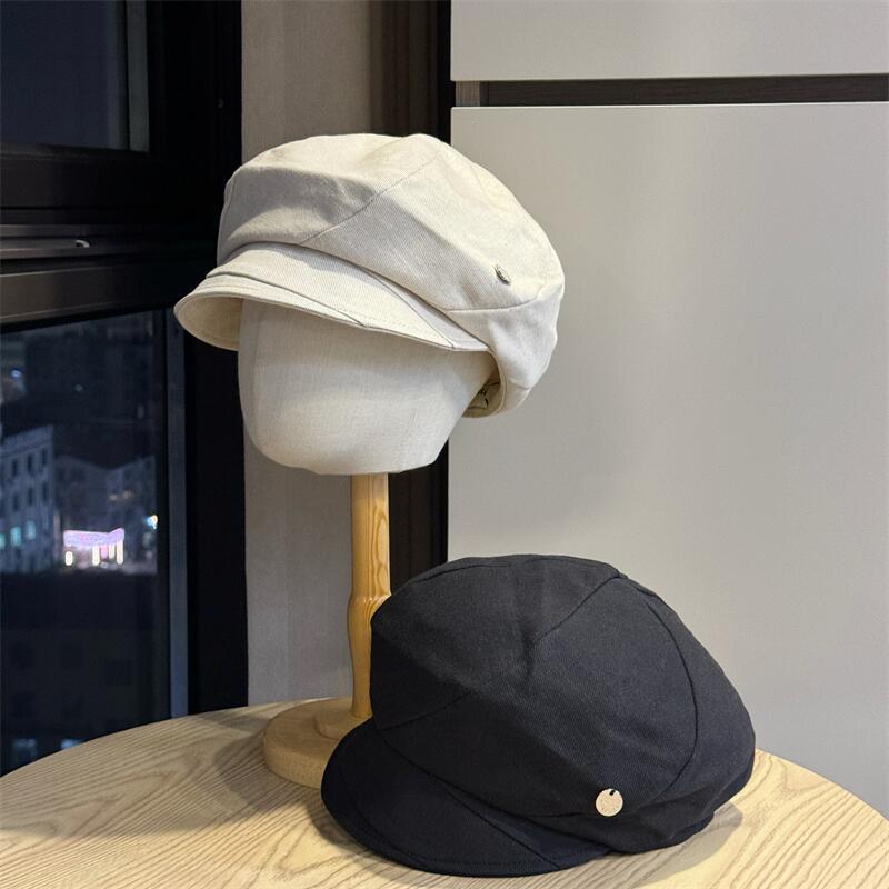 New Pleated Cloud Hat Women's Spring and Summer Bag Head Hat Big Head Circumference Shows a Small Face, Fashionable Personality, Niche Pile Hat Tide