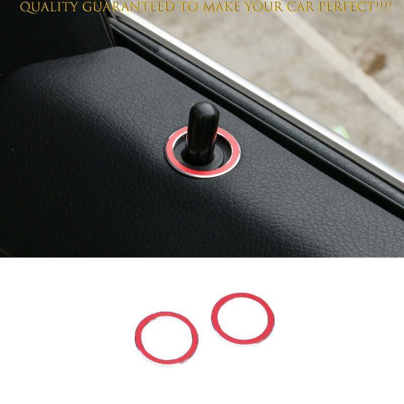 Fit For Benz GLE GLS Red Aluminum Inner Door Lock Down Bolt Ring Trim 2016-2019