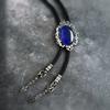 Men Vintage Bolo Tie Western Cowboy Antique Stone Feathered Pendant Shirt Collar Jewelry Braided Rope Necktie Neckwear