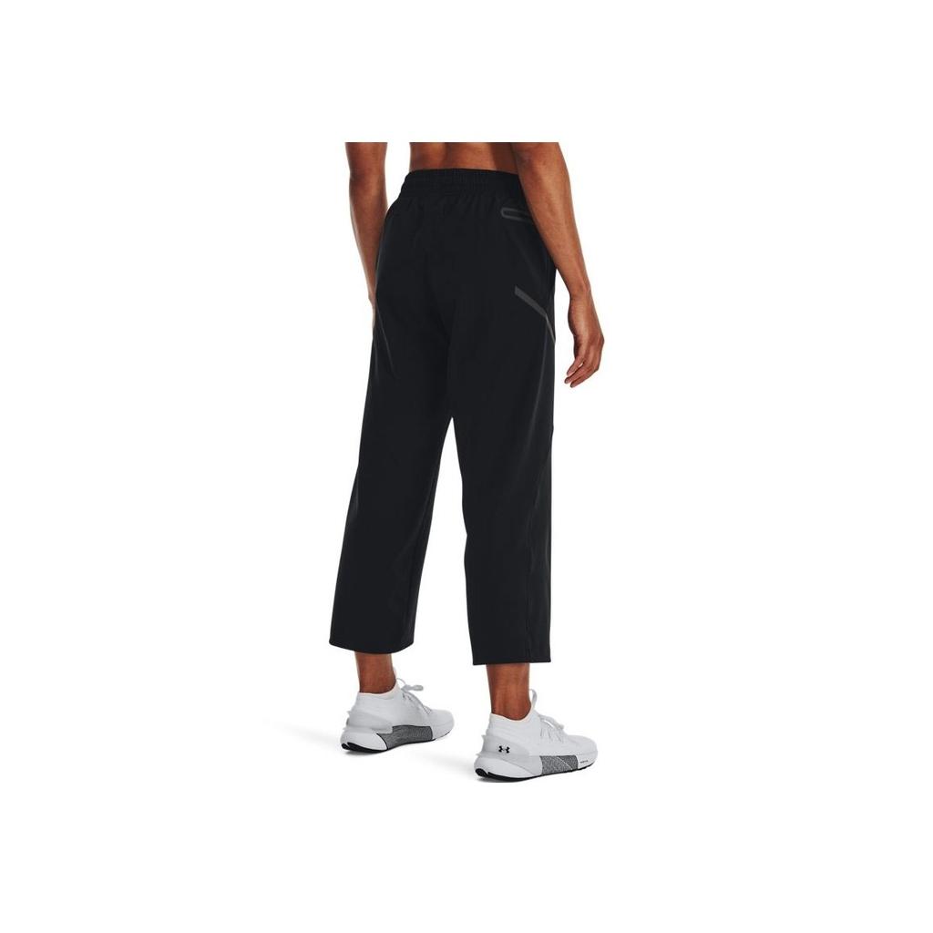 Under Armour Unstoppable Solid Color Elastic Waist Straight-Leg Sweatpants Women Bottoms Black 1376927-001