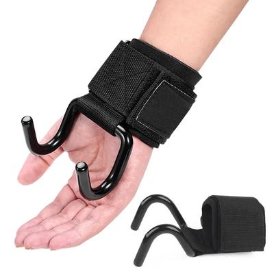 Ayarlanabilir Güçlü Çelik Kanca Kavrama Kayışları Ağırlık Kaldırma Güç Antrenmanı Spor Salonu Fitness Siyah Bilek Desteği Kaldırma Kayışları