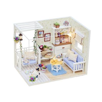 DIY Wooden Doll House Furniture Dollhouse Educational Toys Children Birthday Gifts with Glue