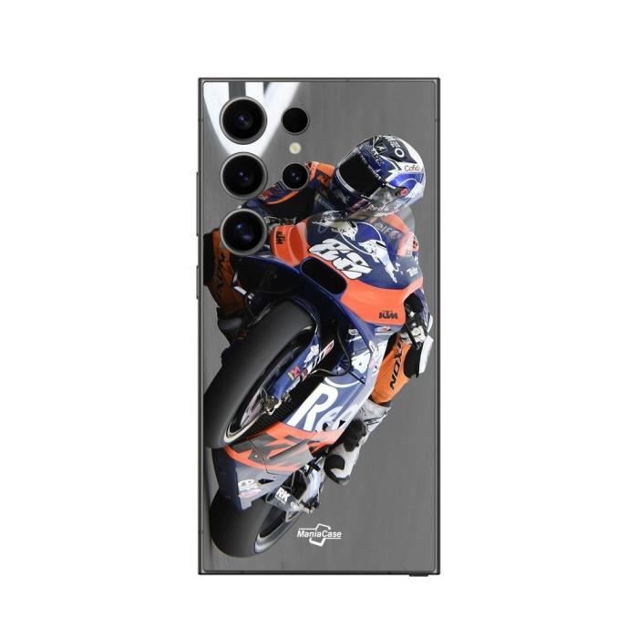 Coque - Maniacase - Samsung Galaxy S24 ULTRA - Souple - Noir - Motif MotoGP Miguel Oliveira