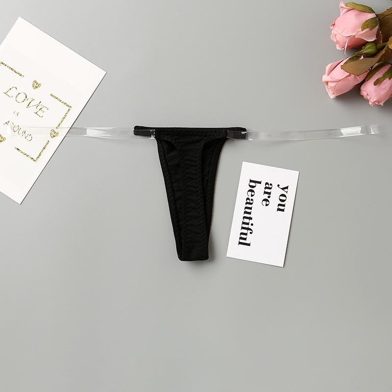 

Женские сексуальные тонкие стринги Meichunfei 2026 с невидимой лямкой - Европейский и американский стиль One Size (40-60kg) чёрный