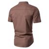 Baumwolle Leinen Herren Kragen Knopf Langarm Tops Sommer Grandad Shirt Bluse T-Shirt