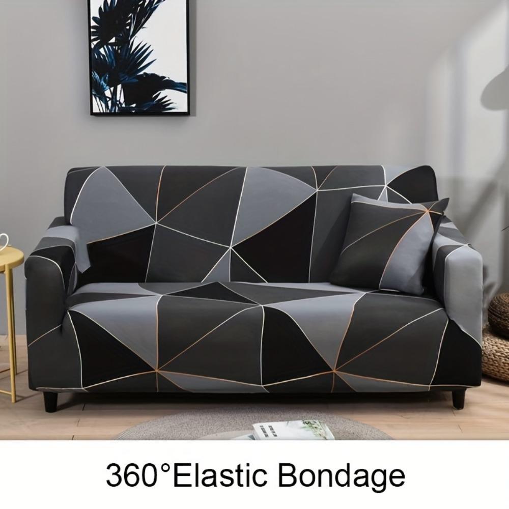 1PC Stretch Geometric Pattern Sofa Cover Printed Spandex Sofa Slipcover Couch Cover Furniture Protector For Bedroom Office Living Room Home Decor