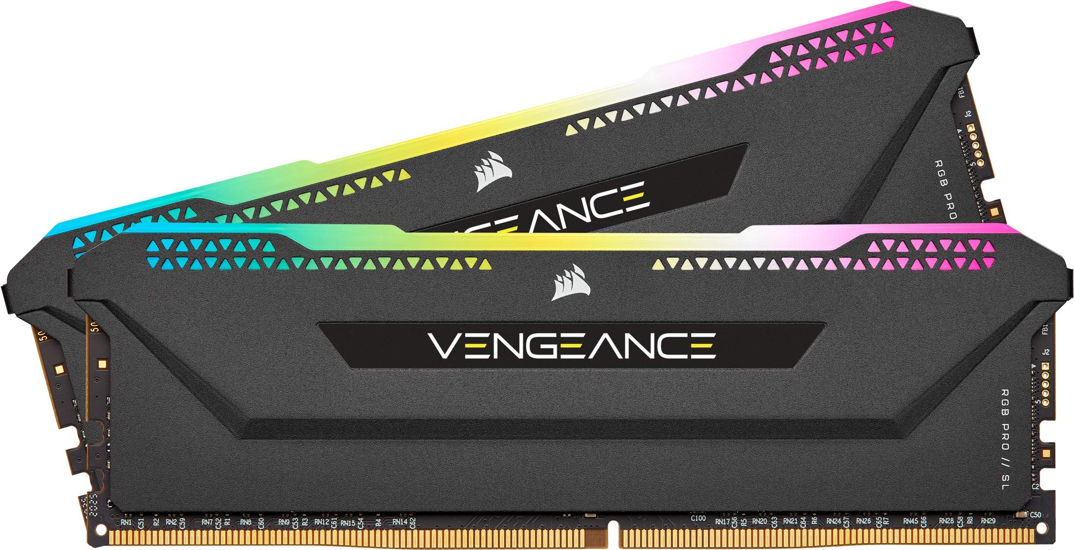 

Пам ять CORSAIR Corsair Desktop PC VENGANCE RGB PRO SL Series 32 ГБ x CMH32GX4M2D3600C18 DDR4-3600 МГц [16 ГБ 2] чорний