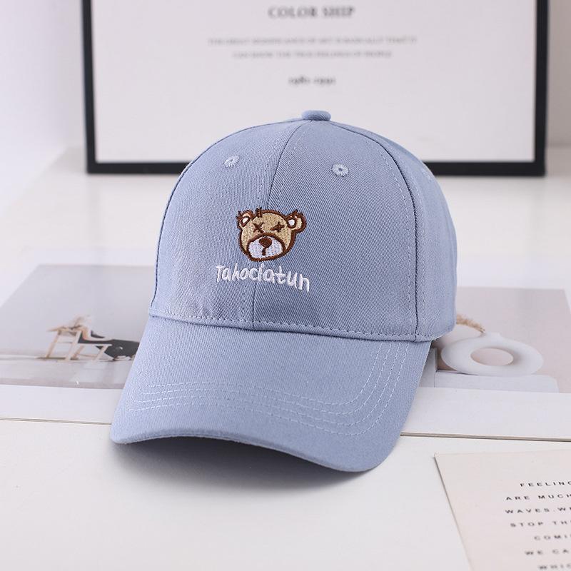 Baseball Cap Spring And Autumn Women'S Hard Top Fashion Men'S Cap Casual Bear Embroidered Hat Shade Summer