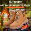 New Fashion Winter Velvet Work Safety Boots For Men Nail Proof Indestructible Waterproof Steel Toe Cap Male Sneakers