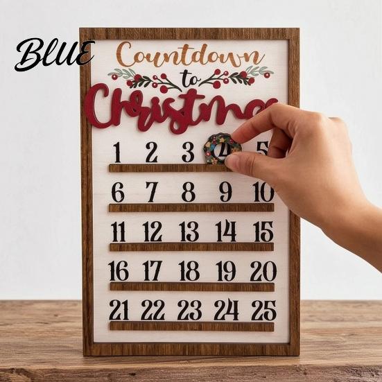 Stylish Wall Hanging Calendar Sign Calendar 25 Christmas Countdown Decor Wooden Days Advent with Nordic