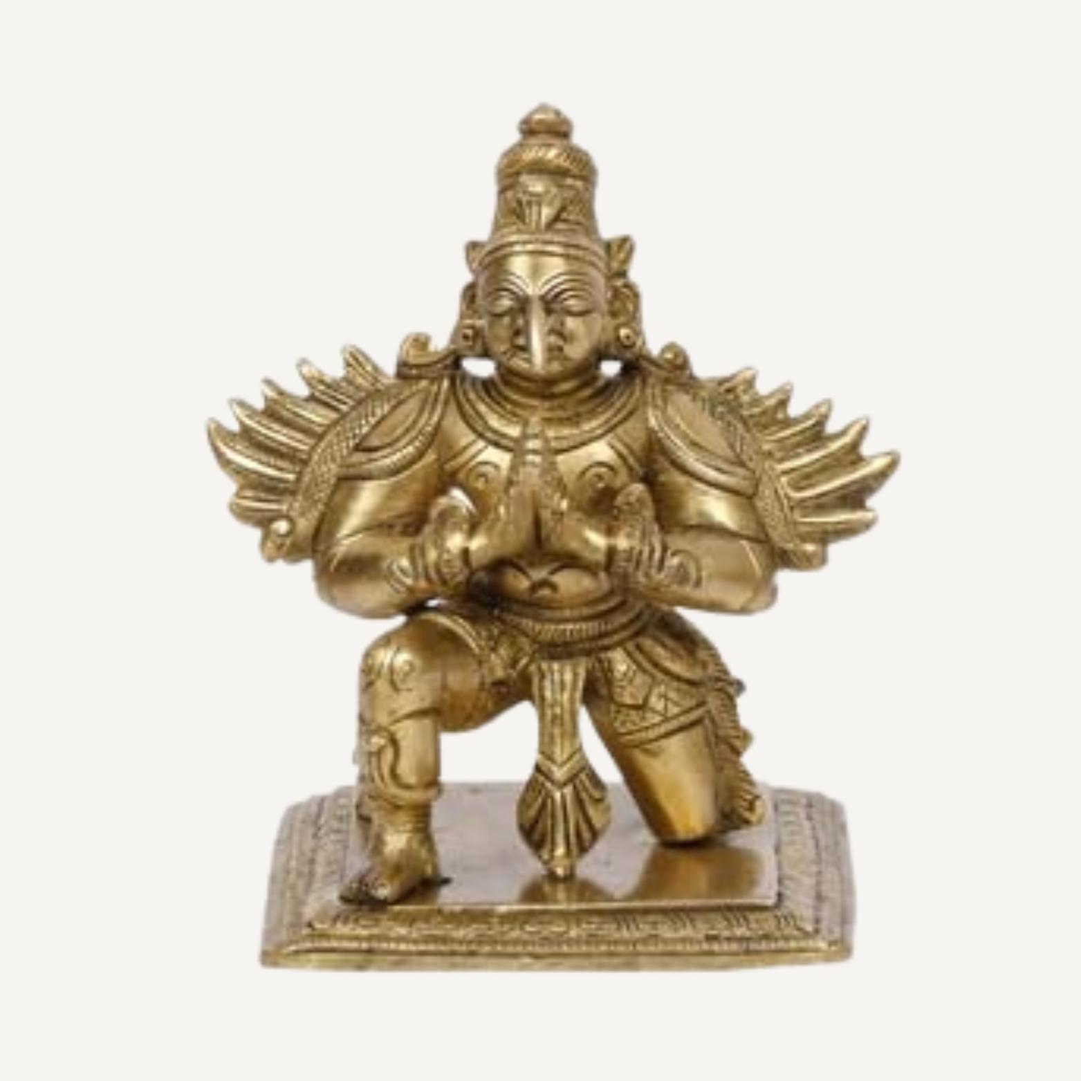Lord Garuda Idol, Religious Statue, Enhancers Spiritual Growth, Brass - 10 Cm