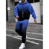 Spring  Autumn Gradient 3D Printed Hoodie Suit Men Sweatshirts Sweatpants Casual Fashion 2 Piece Tracksuit Set Men's Clothing