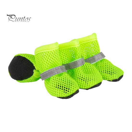4Pcs Dog Shoes Breathable Pet Shoes Outdoor Dog Booties Summer Hot Pavement Dog Paw Protectors for Walking Hiking Running