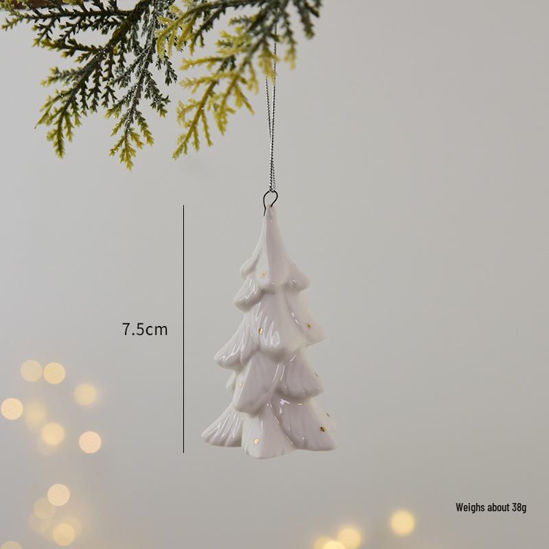 NUCHI Mini Ceramic Christmas Tree & Ornaments Set – Santa, Snowman, and Holiday Decorations