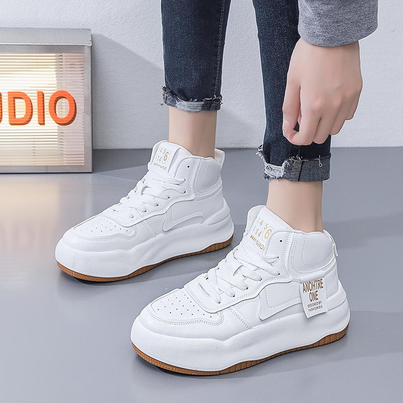 Women's Tennis Sneakers Light Breathable PU Casual Walking Shoes  Women Lace-up Platform Boots