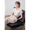 Women's Elegant Linen Blend V-Neck Mid-Length Dress