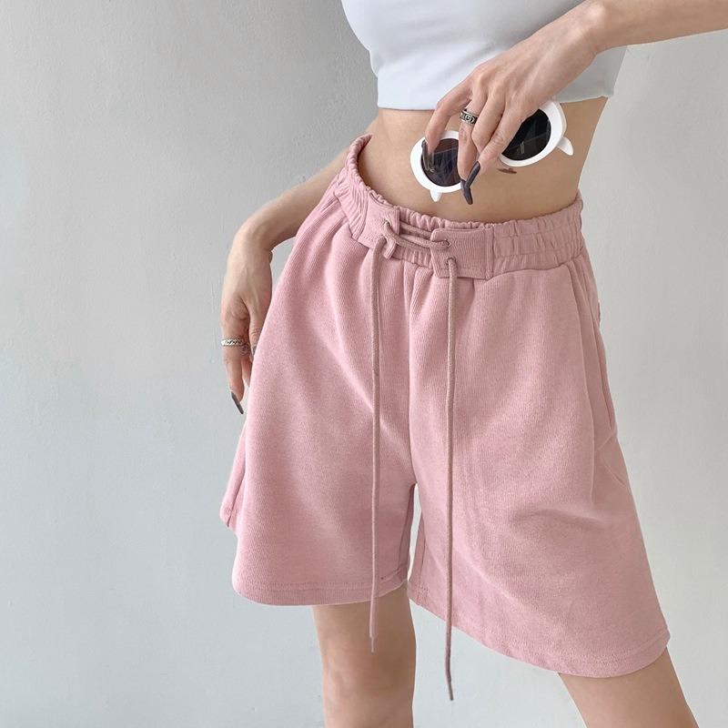 Women Plus Size Casual High Waist Wide Leg Drawstring Shorts S