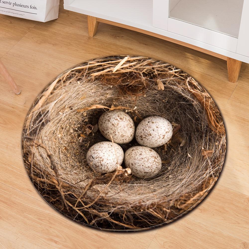 Flower Print Carpet Round Floral Living Room Area Rug Chinese Style Bedroom Rug Kids Play Floor Mat Kitchen Bath Rug Home Decor