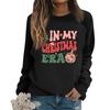 Damen T-Shirt Tops Locker, Modisch Und Lässig Weihnachts-Print Rundhals Langarm Sweatshirt