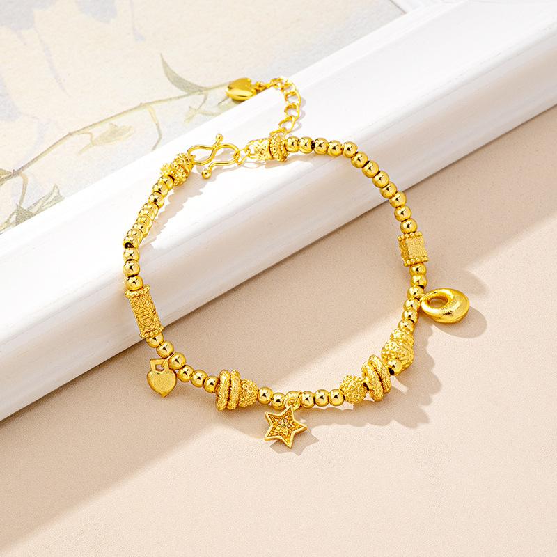 Trendy Beaded Bracelet for Women, Luxury Design Star Pendant Bracelet, Retro Bracelet One Size(16-22CM)