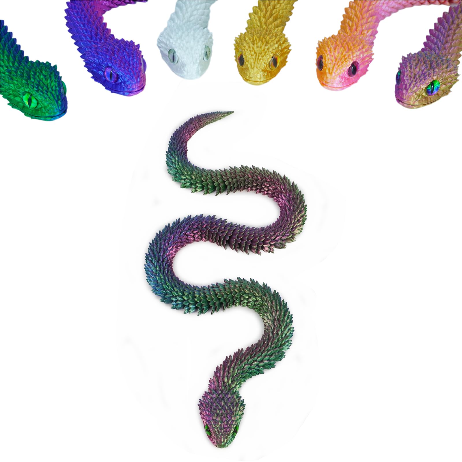 Car Beautiful Stickers Unisex Printed 3D Articulated Snake Figure Toys Flexible Fidget Toy Realistic Slithering Design Model Ornaments Creative Funny Gift