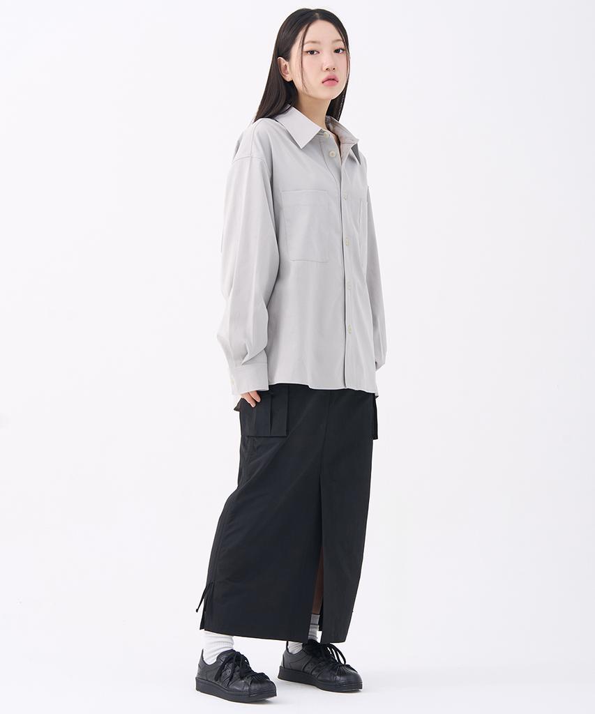 Fdr Side String Long Skirt Black