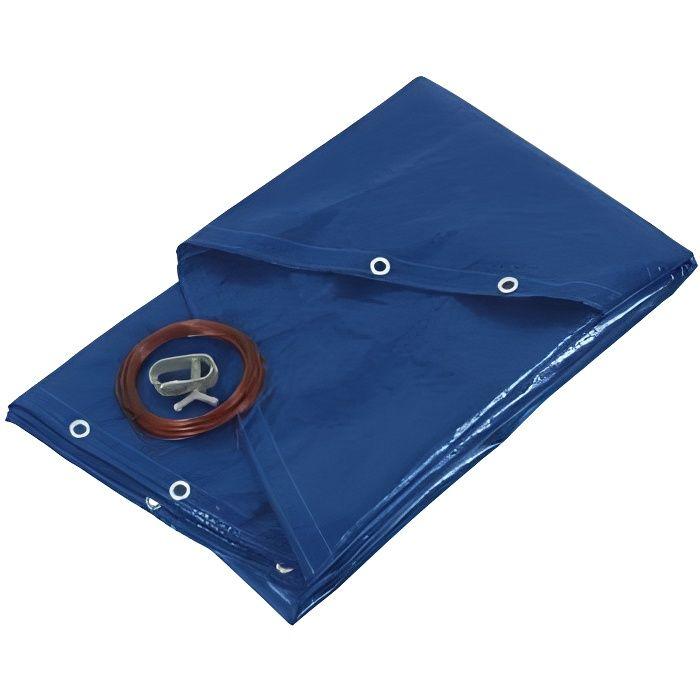 Bâche Piscine Ronde - RIBILAND - PRBP140R52 - Diamètre 5,20 M - Bleu - Protège Des Saletés Charriées Par Le Vent