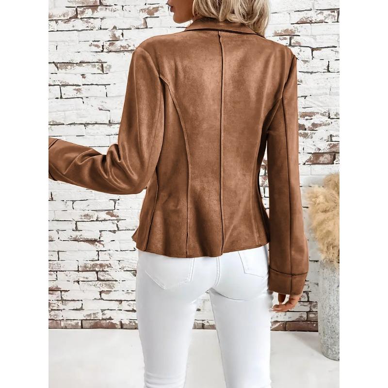 YYFS Moda damă ocazional imprimeu în culori uni Toamnă Iarnă Mâneci lungi POLO Gât Jachete și paltoane