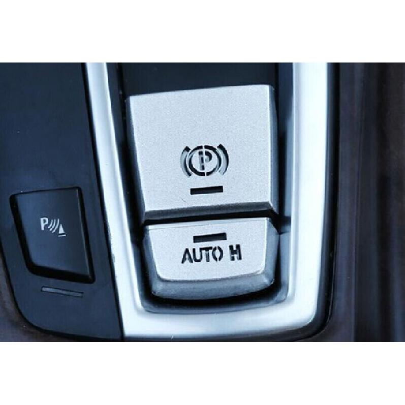2009-2015 Silver Aluminum For BMW 7 Series Car Electronic Handbrake Switch Cover
