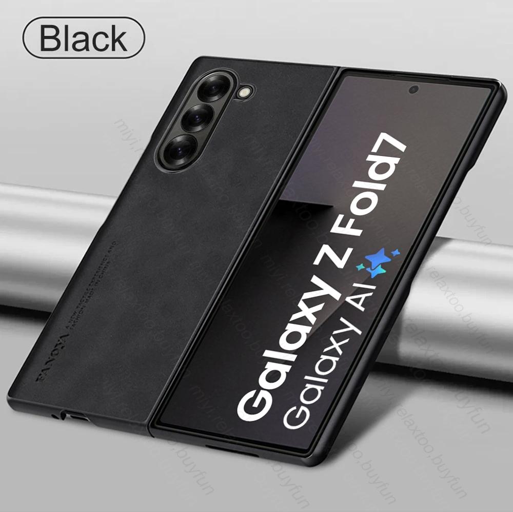 Sheepskin Leather Case for Samsung Galaxy Z Fold8 Fold7 Fold6 Fold5 Fold4 Fold3 Fold 8 7 6 5 4 3 5G TPU Soft Frame Protect Shell