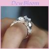 Creative Fashionable Couples Skull Ring With Dual Color Diamond Design In Alloy Material