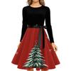 Women's Casual Vintage Christmas Print Neck Dress