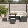 Ensemble de canapé jardin 8 pièces avec coussins en poly rotin noir acacia, Canapé jardin 2 places avec rangement 3364210