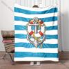 Striped Navy Style Nautical Compass Anchor Printed Blanket Bedroom Living Room Sofa Chair Office Nap Shawl Blanket Holiday Gift