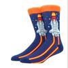 Unisex Malerei Stil Astronaut Mann Socken Baumwolle Harajuku Bunt Vollsocken Damen Weltraum Streetwear 1 Paar Größe 38-46