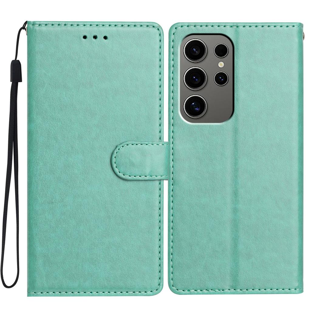 For Samsung Galaxy S23 Ultra Leather Phone Case Wallet Stand Cover with Handy Strap