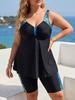 Costume da bagno Tankini Blu Stampato Taglie Forti per Donna