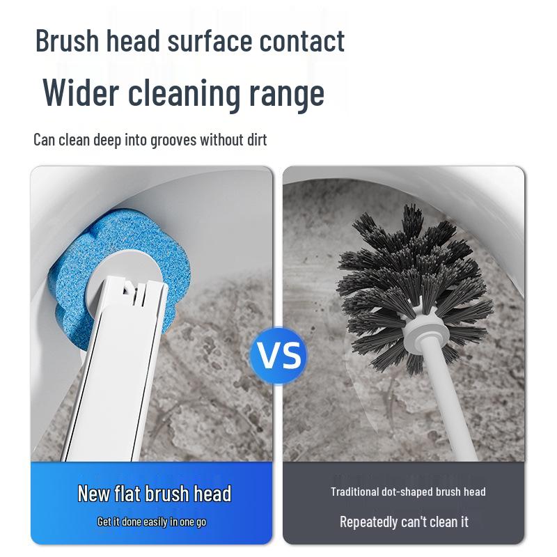 Wall-Mounted Disposable Toilet Cleaning Brush with Replaceable Head