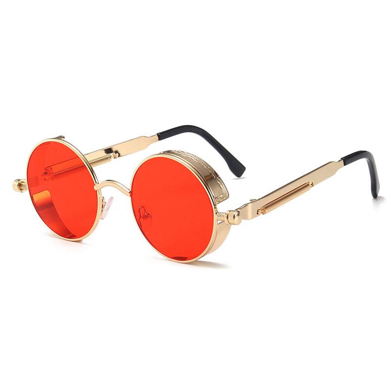 Classic Gothic Steampunk Sun Glasses Men's Women's Brand Designer Vintage Style Round Metal Material Glasses Frame Sun Eyeglasses High Quality UV400