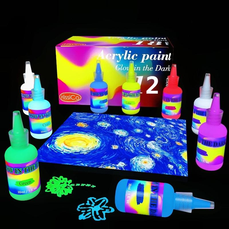 

Amazon Флуоресцентная светящаяся акриловая краска 30 мл Водостойкая быстросохнущая краска для рисования и граффити Натуральный минеральный нетоксичный пигмент
