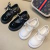 Kids Mary Jane Shoes Elegant Lace Bowknot Girls' Flat Leather Shoes for Wedding Party Versatile Fashion Children Princess Shoes