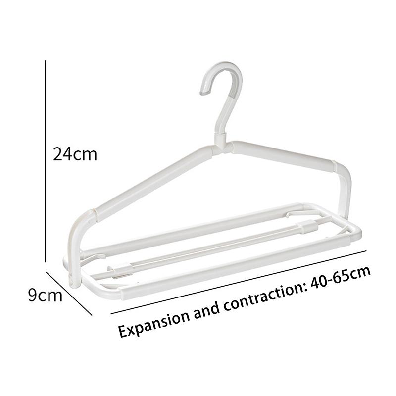 Plastic Clothes Hanger With Clip Space Saving Scalable T-Shirt Dress Coat Towel Hanger Accessories For Home Closet Balcony