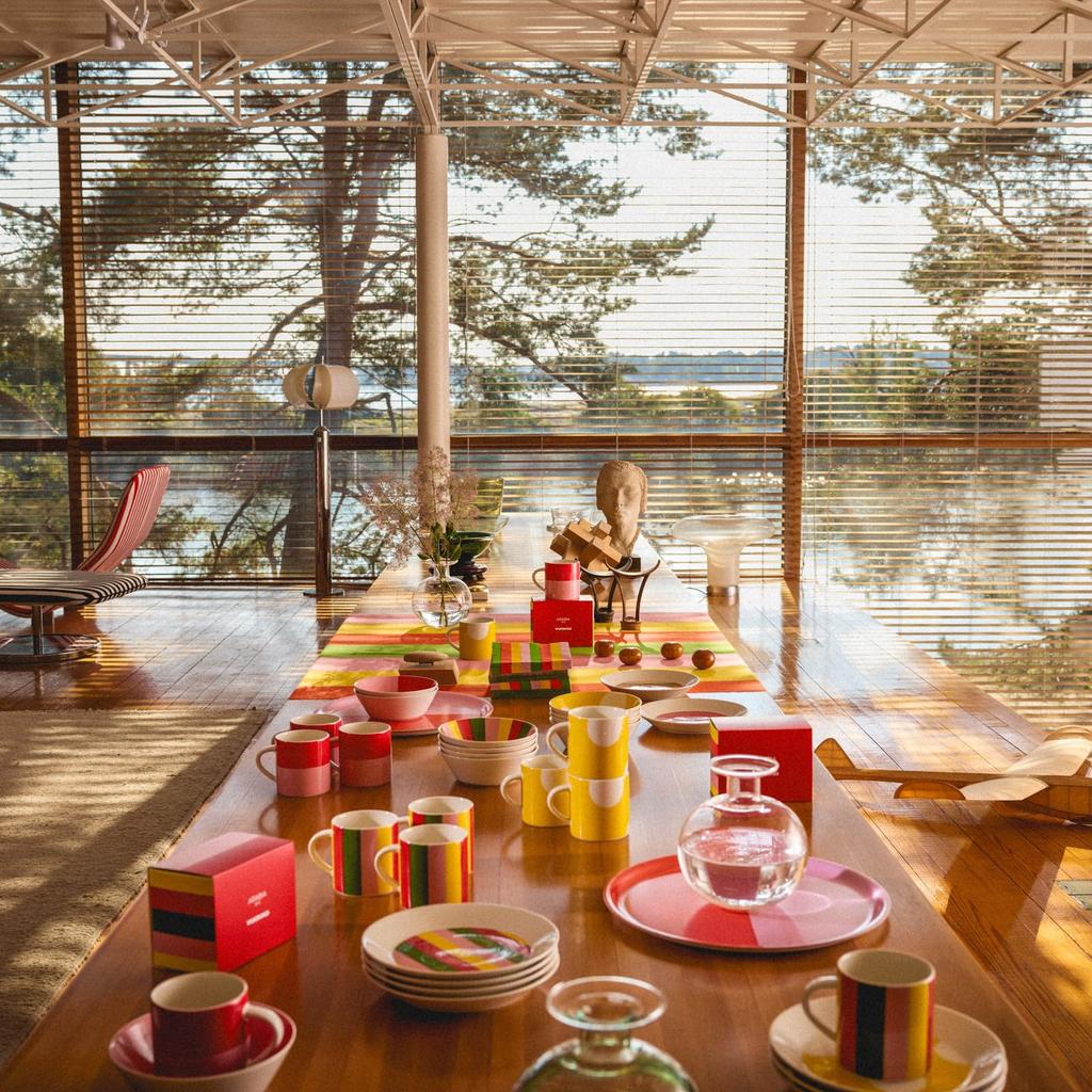 [Officially Imported] Arabia Vucco Mug, Pink/Red, Approx. 0.35L Capacity