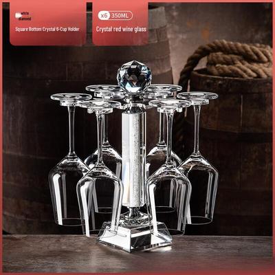 Crystal Red Wine Glass Rack Set