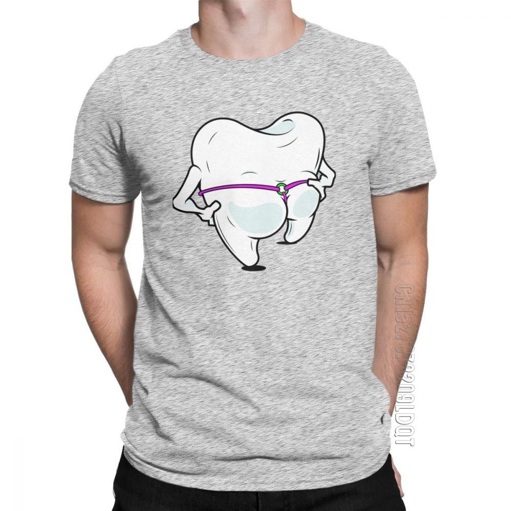 Dental Floss Hygienist T Shirts For Men Teeth Dentist Summer Clothes Male Tshirt Funny TShirt ONeck Cotton Basic Tees Tops